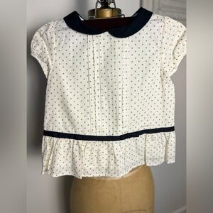 Janie and Jackie girls size 5 polka dot short sleeve top NWT